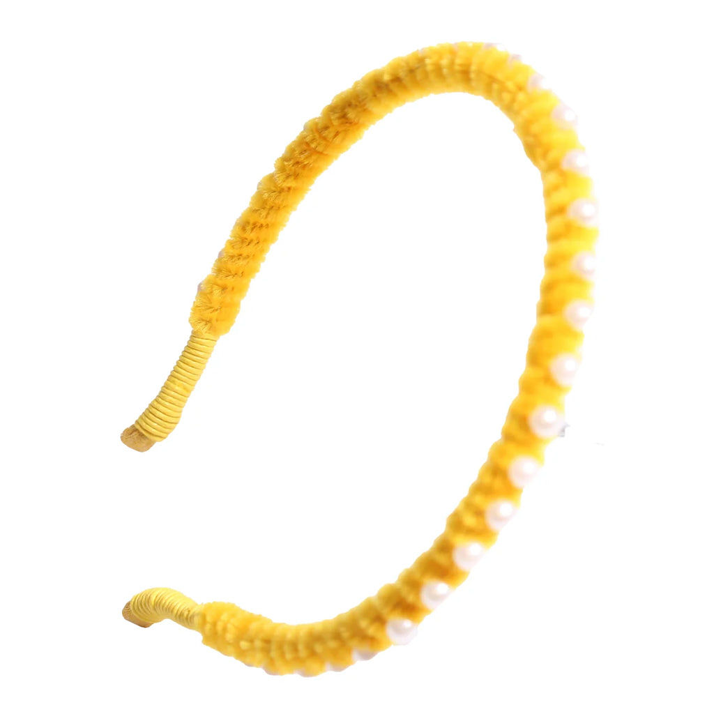 Tia Cibani Kids Child Gwenn Chennille Headband Dijon Yellow