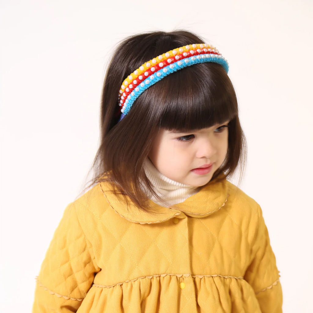 Tia Cibani Kids Child Gwenn Chennille Headband Faience Blue