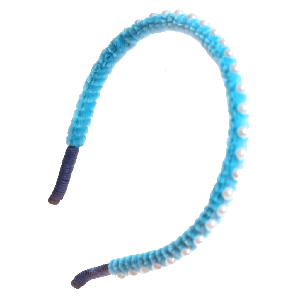 Tia Cibani Kids Child Gwenn Chennille Headband Faience Blue