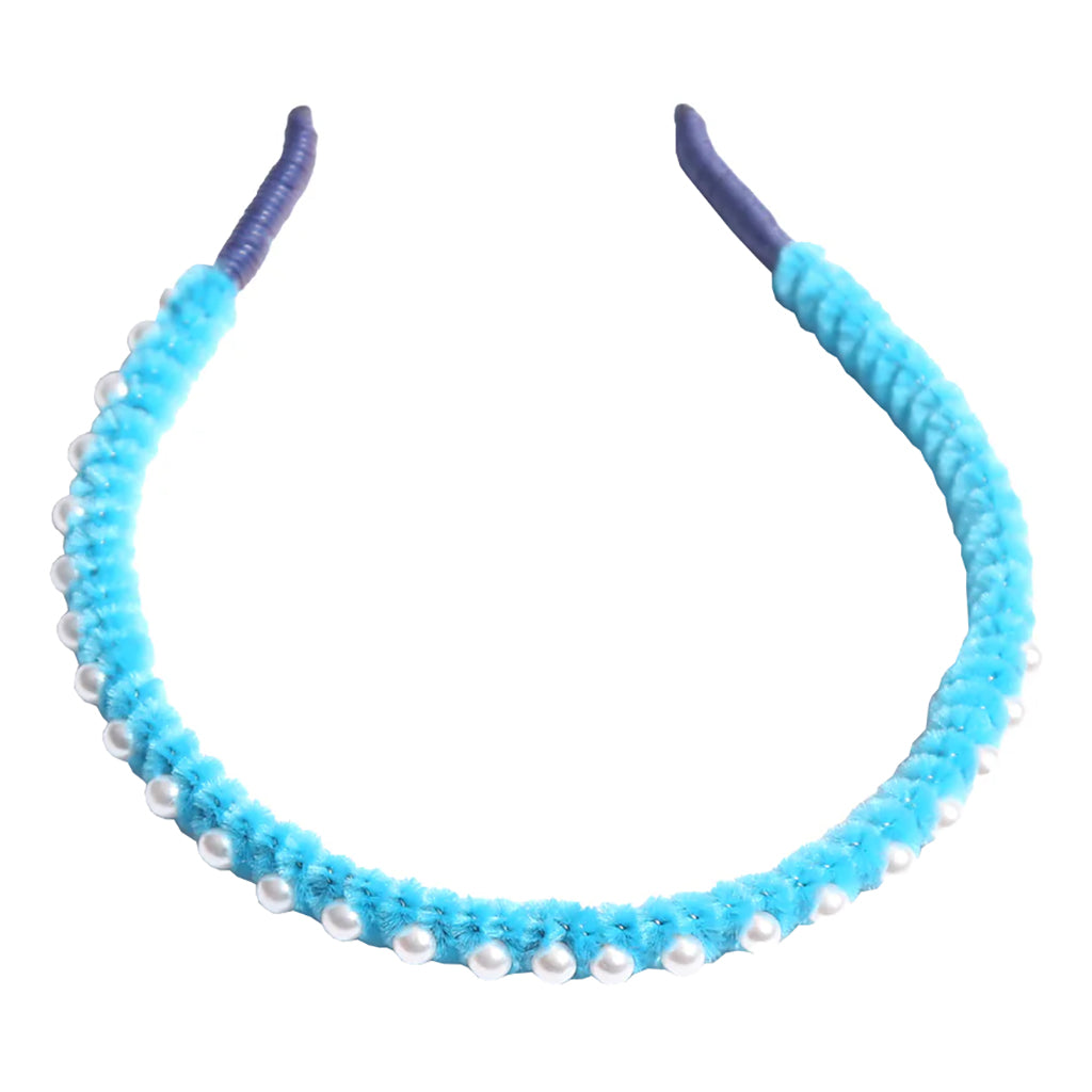 Tia Cibani Kids Child Gwenn Chennille Headband Faience Blue