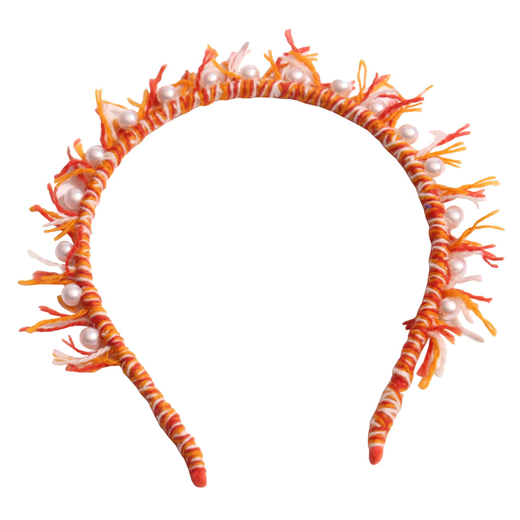 Tia Cibani Kids Child Aela Fringe Headband Rouge Red Mix