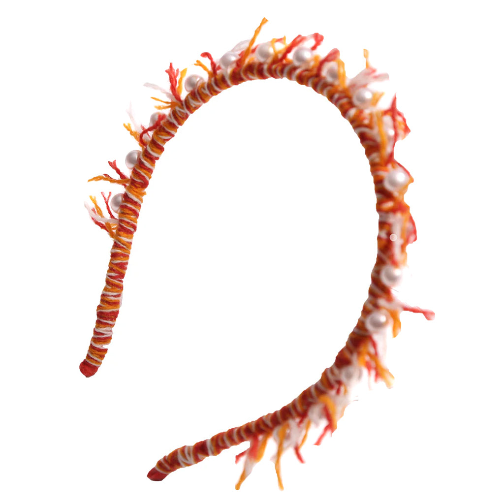 Tia Cibani Kids Child Aela Fringe Headband Rouge Red Mix