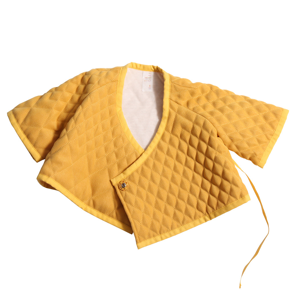 Tia Cibani Kids Baby Harlequin Tufted Jacket Dijon Yellow