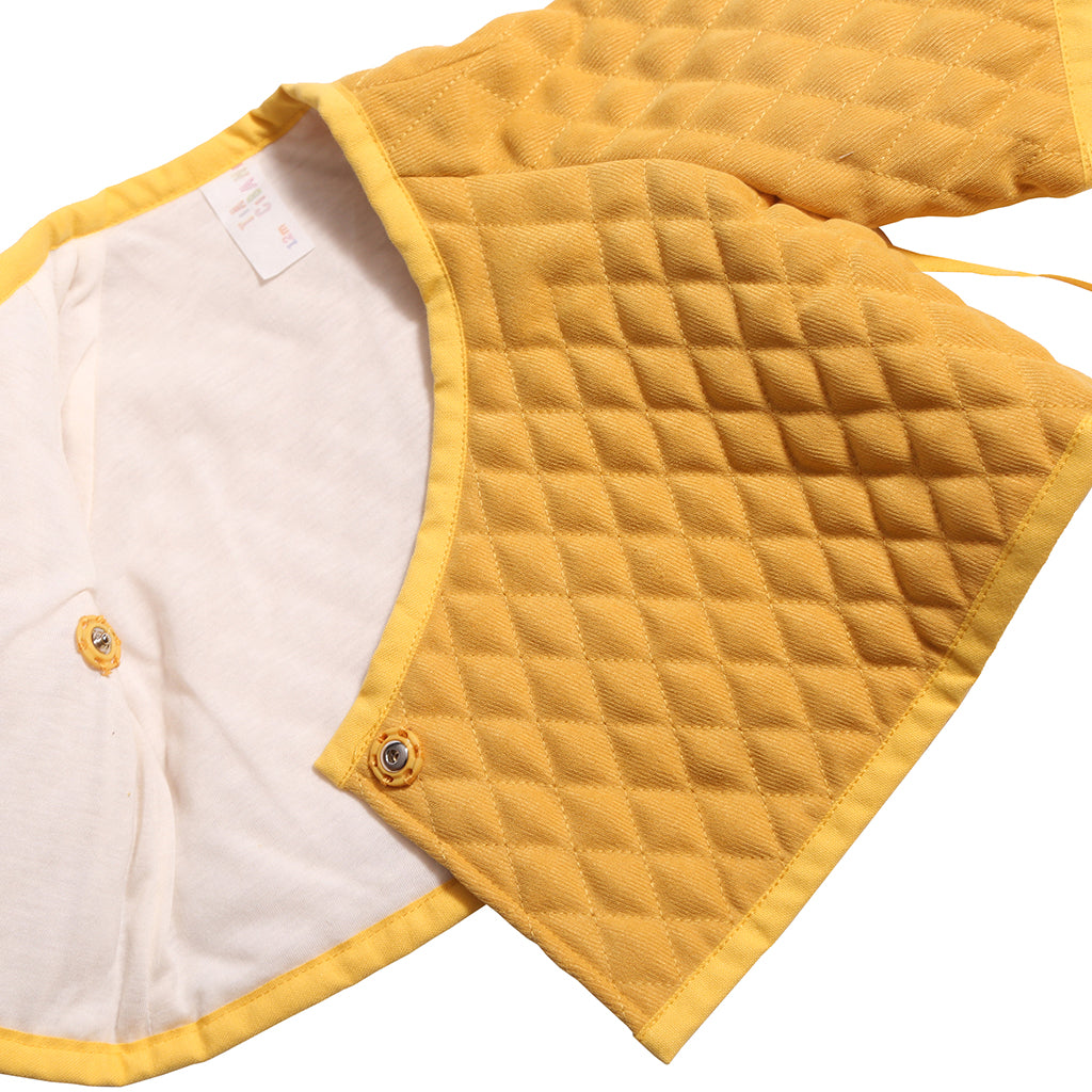 Tia Cibani Kids Baby Harlequin Tufted Jacket Dijon Yellow