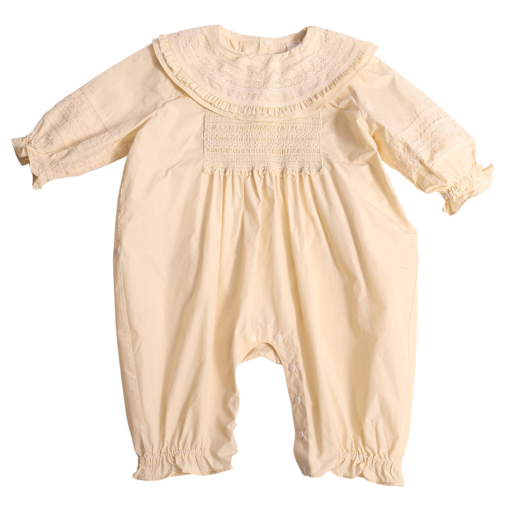 Tia Cibani Kids Baby Brittany Ruffled Collar Jumpsuit Opal Cream