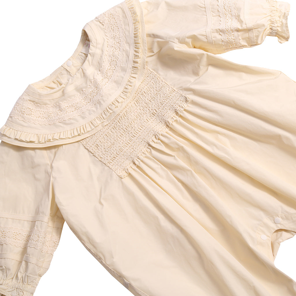 Tia Cibani Kids Baby Brittany Ruffled Collar Jumpsuit Opal Cream