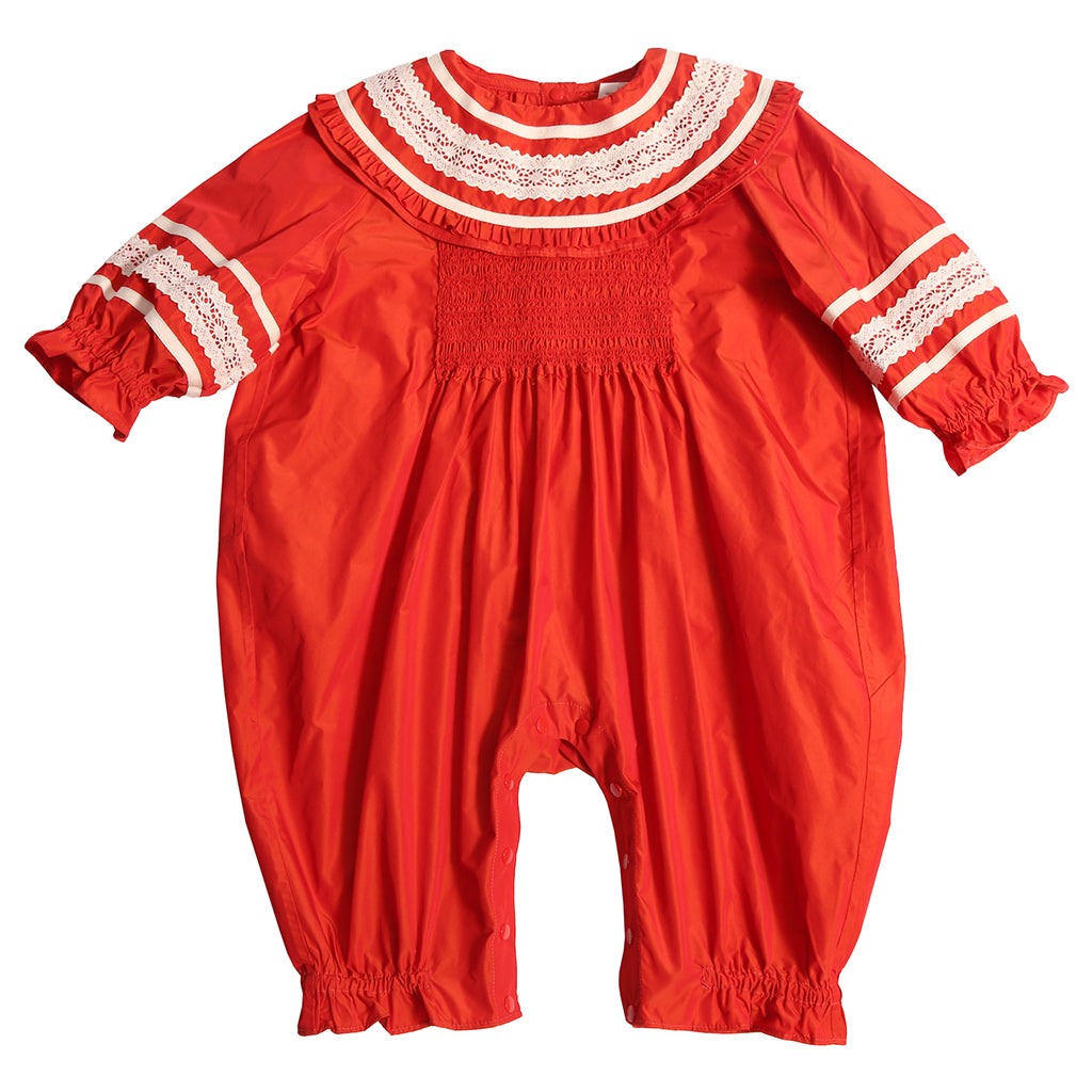 Tia Cibani Kids Baby Brittany Ruffled Collar Rouge Red