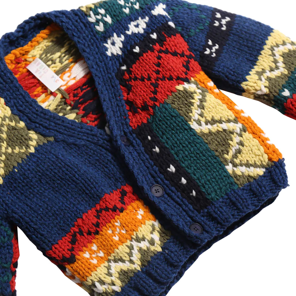 Tia Cibani Kids Child Breton Fair Isle Cardigan Breton Blue Mix