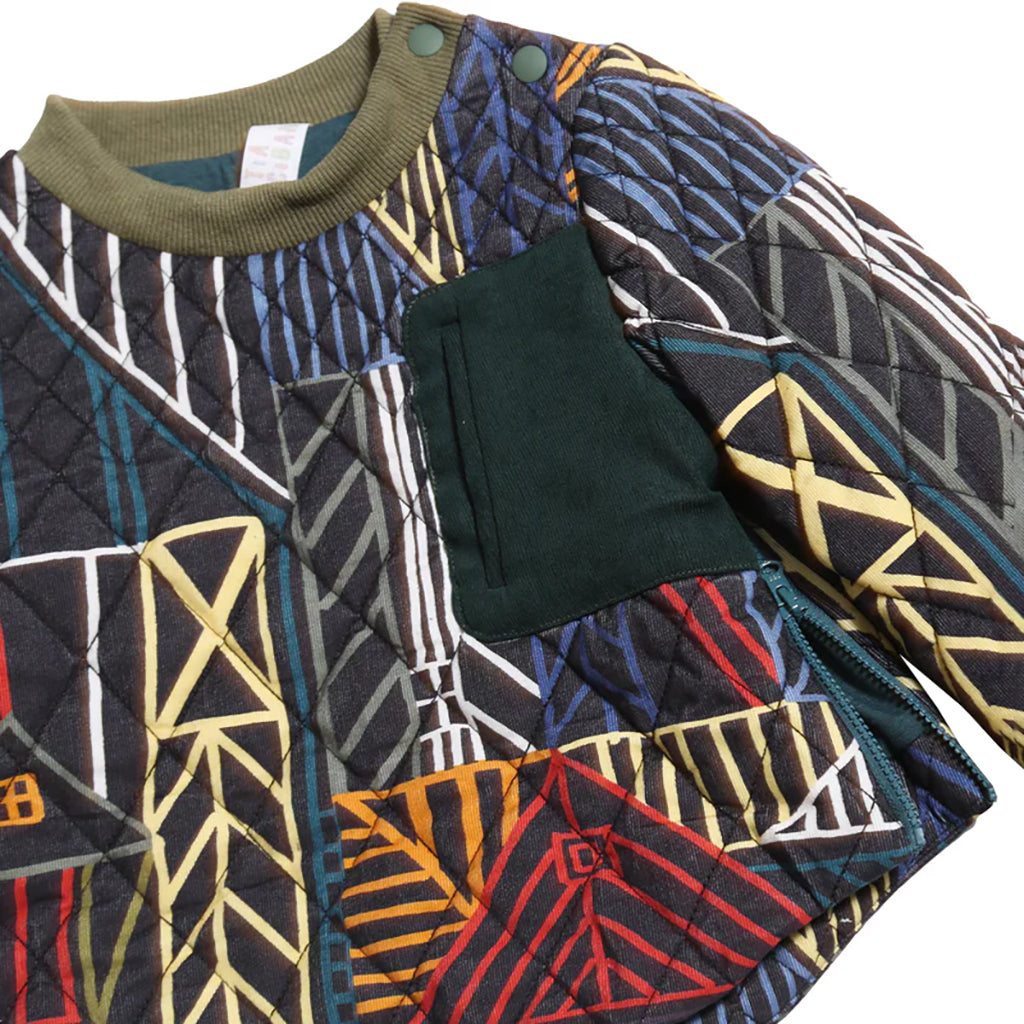 Tia Cibani Kids Child Harlequin Padded Zip Sweatshirt Rainbow