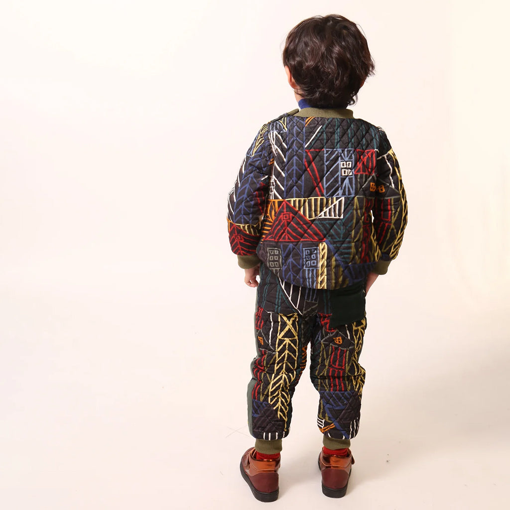 Tia Cibani Kids Child Harlequin Padded Zip Sweatshirt Rainbow