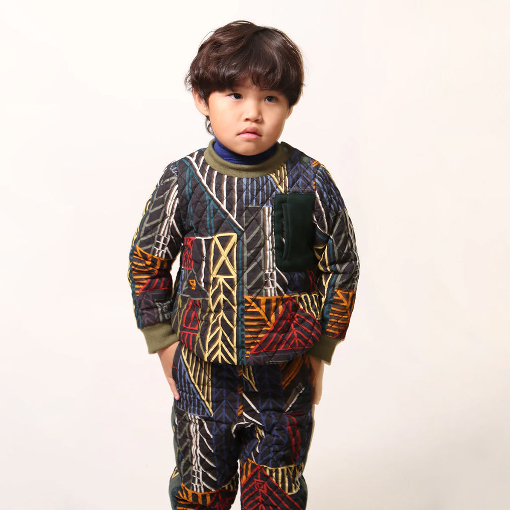 Tia Cibani Kids Child Harlequin Padded Zip Sweatshirt Rainbow