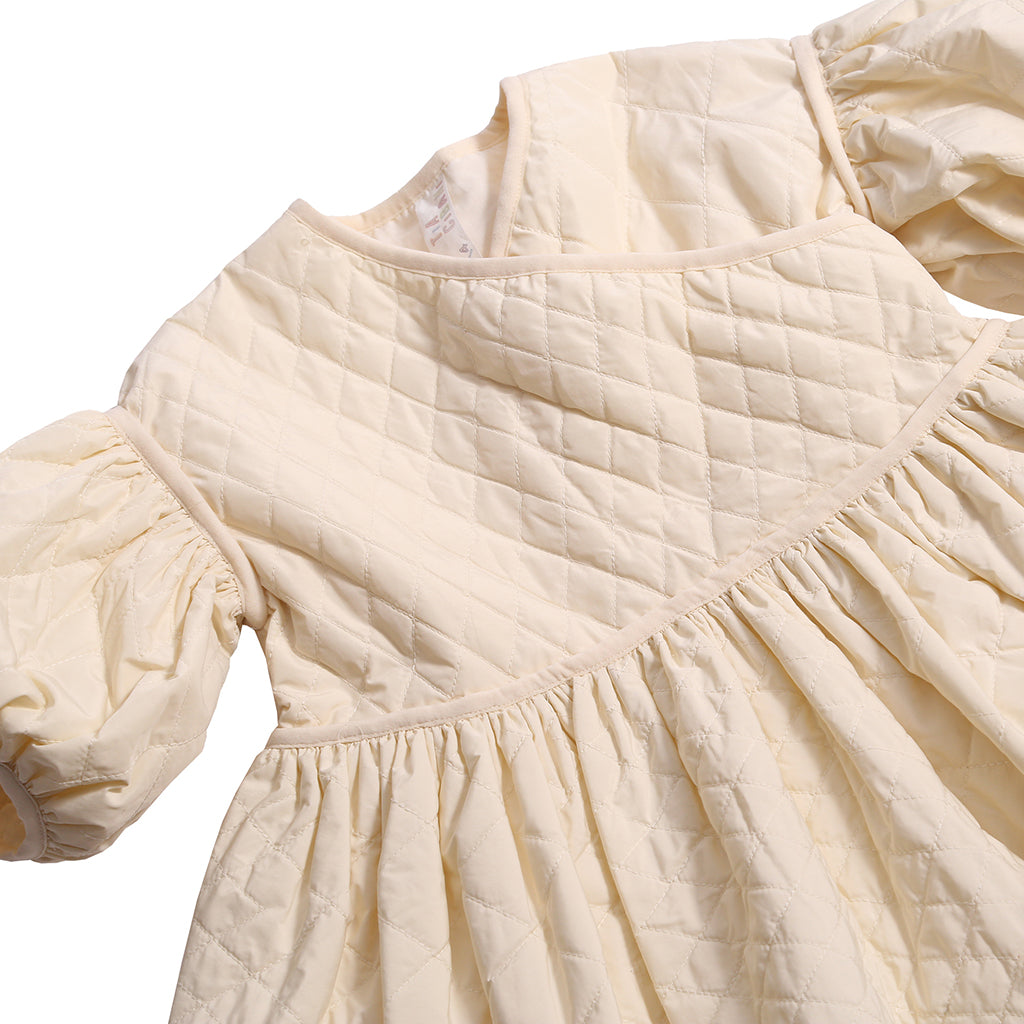 Tia Cibani Kids Child Harlequin Tufted Rani Dress Opal Cream