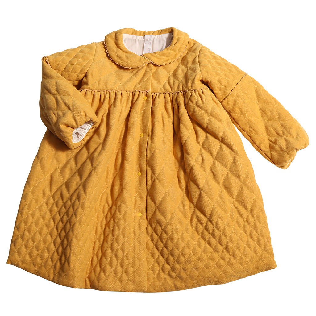 Tia Cibani Kids Child Brittany Tufted Dress Dijon Yellow