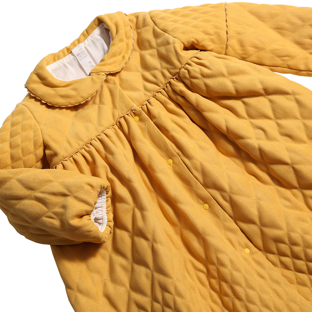 Tia Cibani Kids Child Brittany Tufted Dress Dijon Yellow