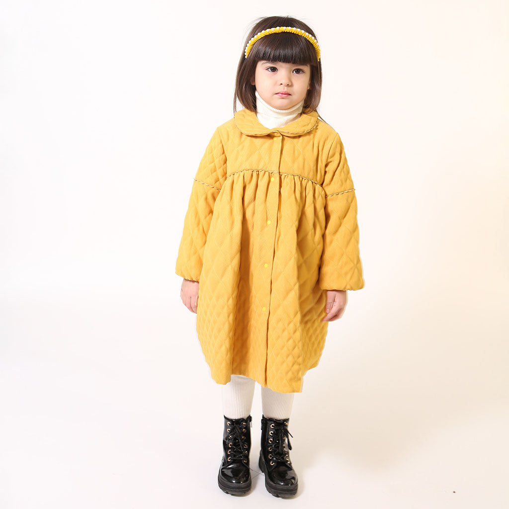 Tia Cibani Kids Child Brittany Tufted Dress Dijon Yellow