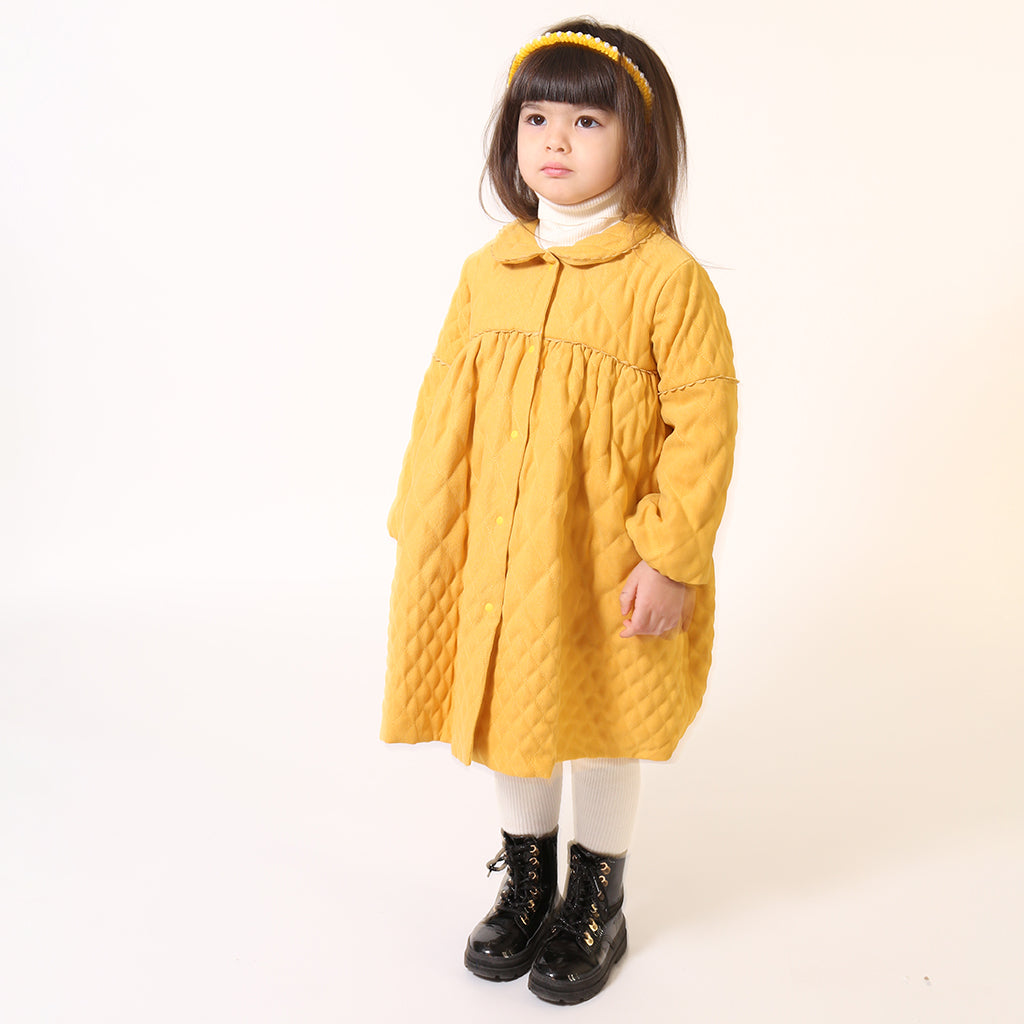 Tia Cibani Kids Child Brittany Tufted Dress Dijon Yellow