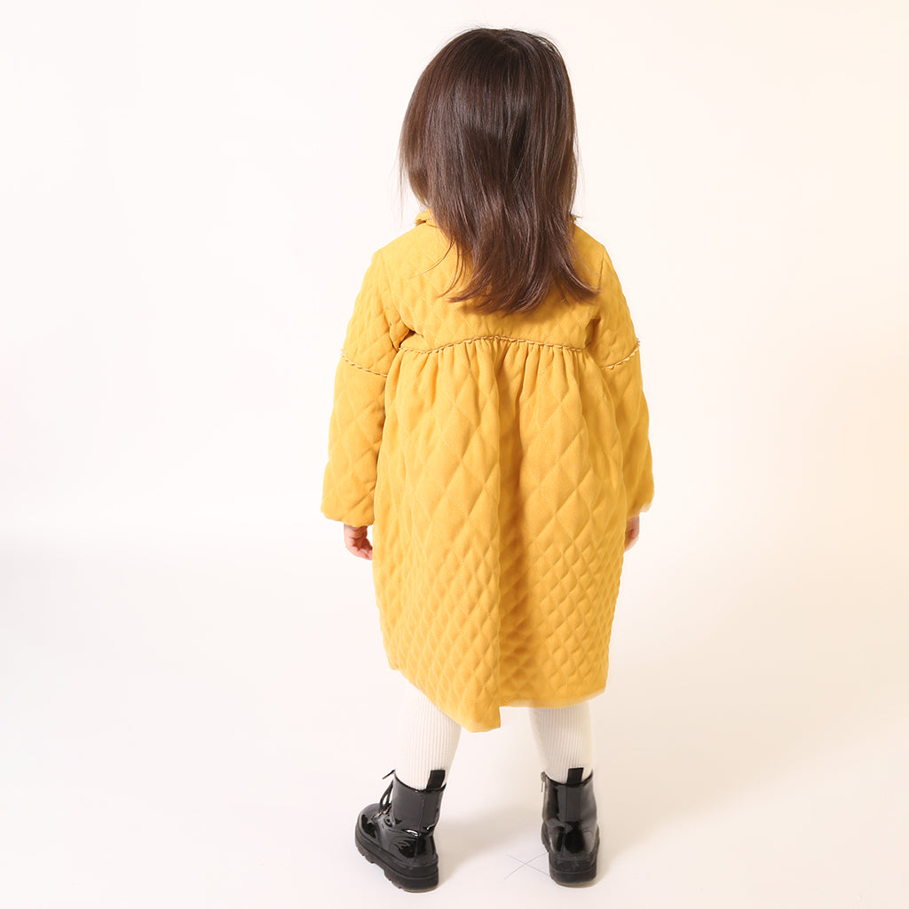 Tia Cibani Kids Child Brittany Tufted Dress Dijon Yellow