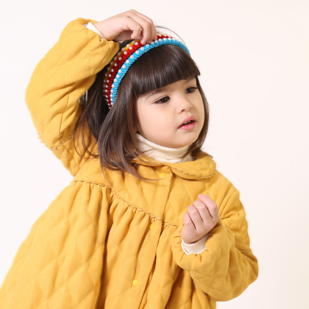 Tia Cibani Kids Child Brittany Tufted Dress Dijon Yellow