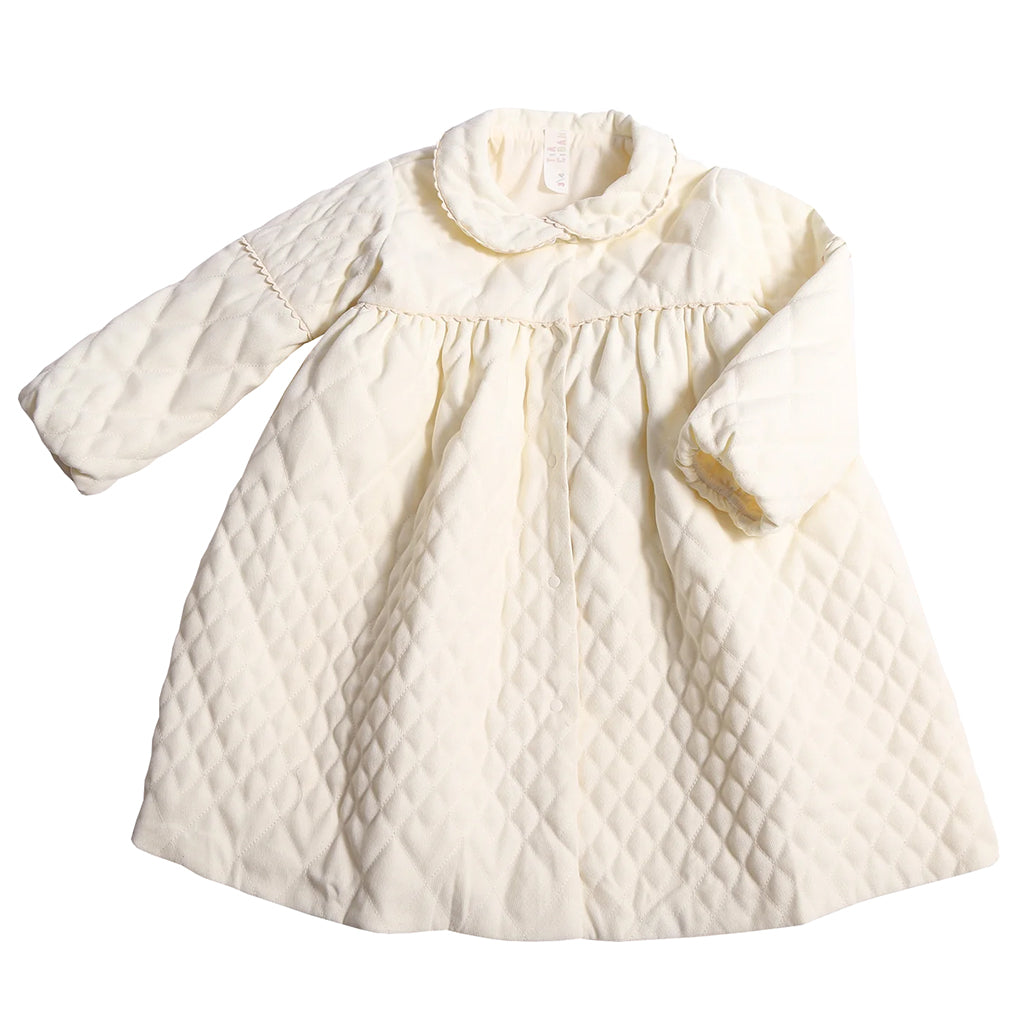 Tia Cibani Kids Child Brittany Tufted Dress Opal Cream