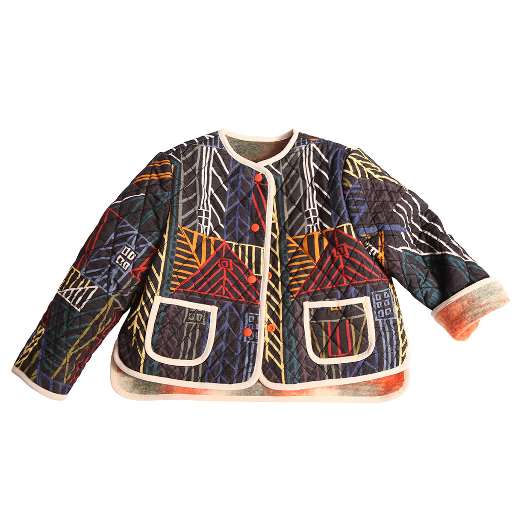 Tia Cibani Kids Child Reversible Highlander Jacket Celtic Orange Mix Plaid