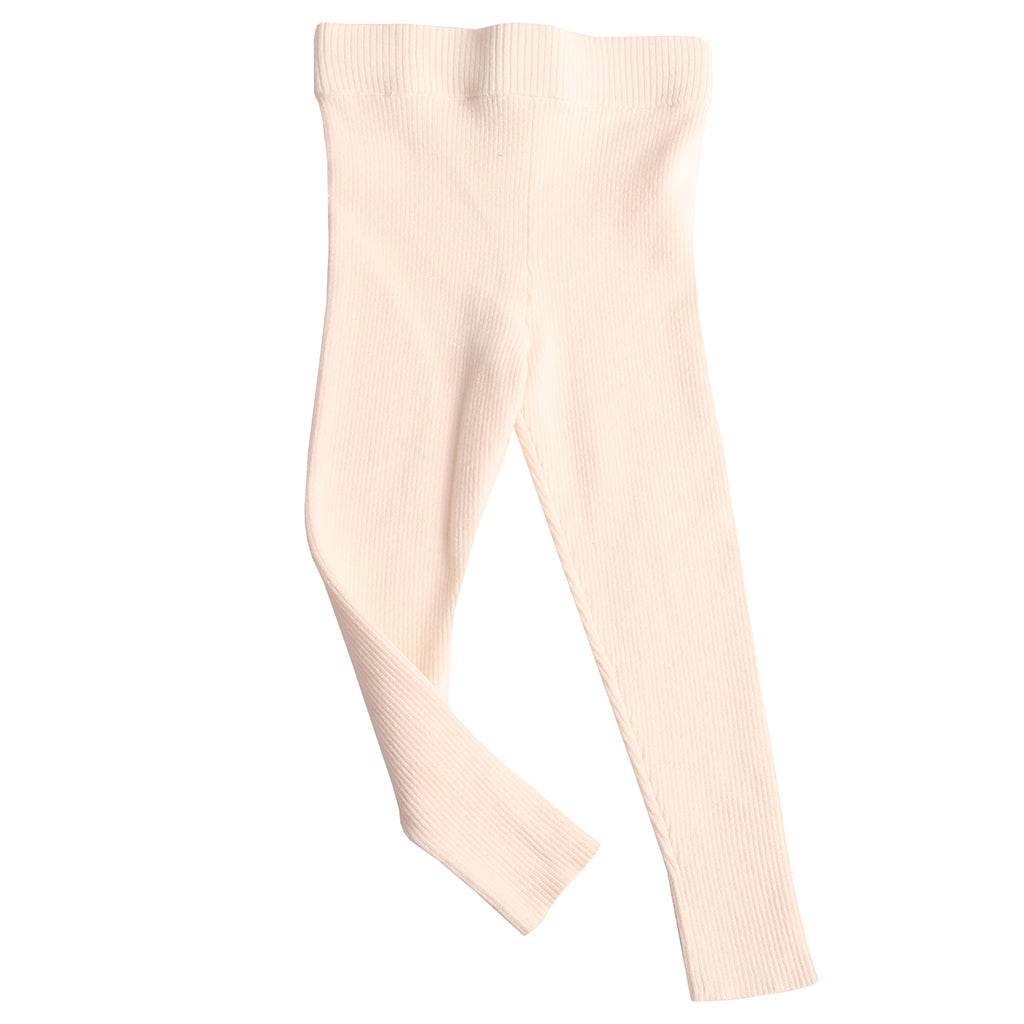 Tia Cibani Kids Child Slim Fit Ribbed Leggings Opal Cream