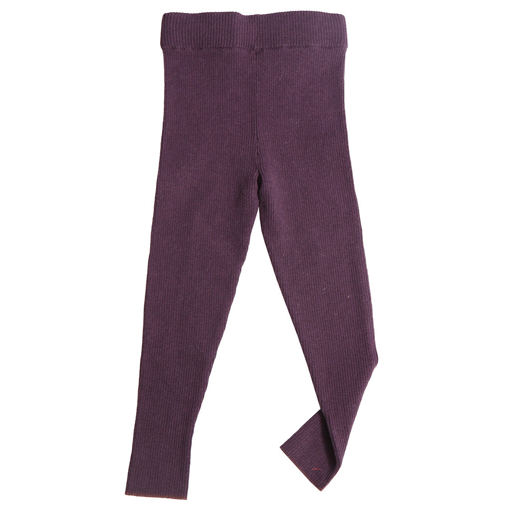 Tia Cibani Kids Child Slim Fit Ribbed Leggings Prune Purple