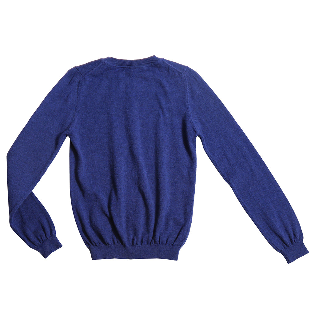 Tia Cibani Kids Child Slim Fit Crew Neck Sweater Breton Blue