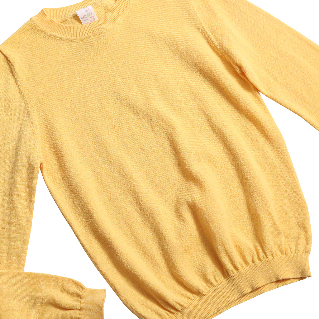 Tia Cibani Kids Child Slim Fit Crew Neck Sweater Dijon Yellow