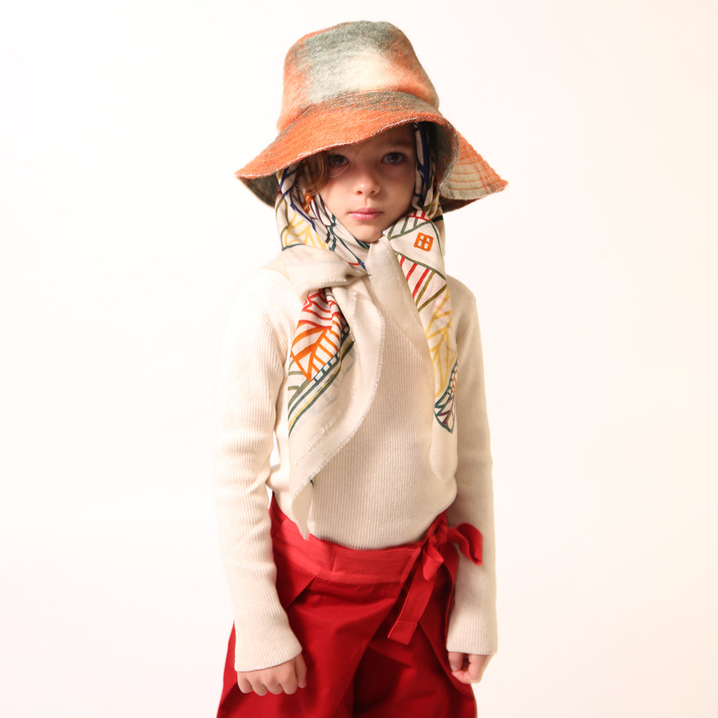 Tia Cibani Kids Child Slim Fit Ribbed Turtleneck Sweater Opal Cream