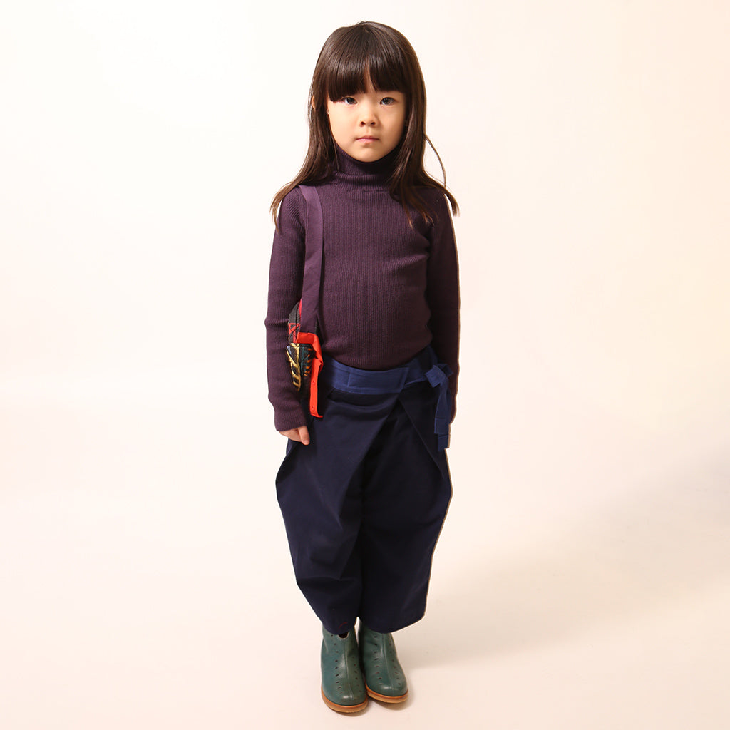 Tia Cibani Kids Child Slim Fit Ribbed Turtleneck Sweater Prune Purple