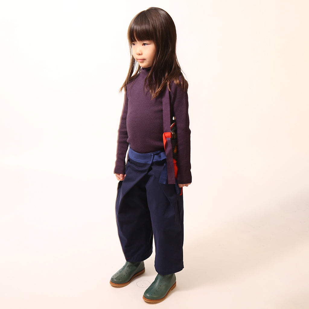 Tia Cibani Kids Child Slim Fit Ribbed Turtleneck Sweater Prune Purple