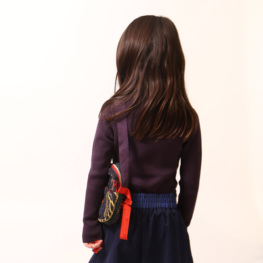 Tia Cibani Kids Child Slim Fit Ribbed Turtleneck Sweater Prune Purple