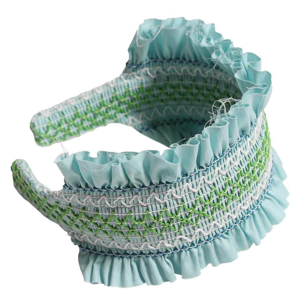 Tia Cibani Kids Child Pia Smocked Hairband Bay Blue