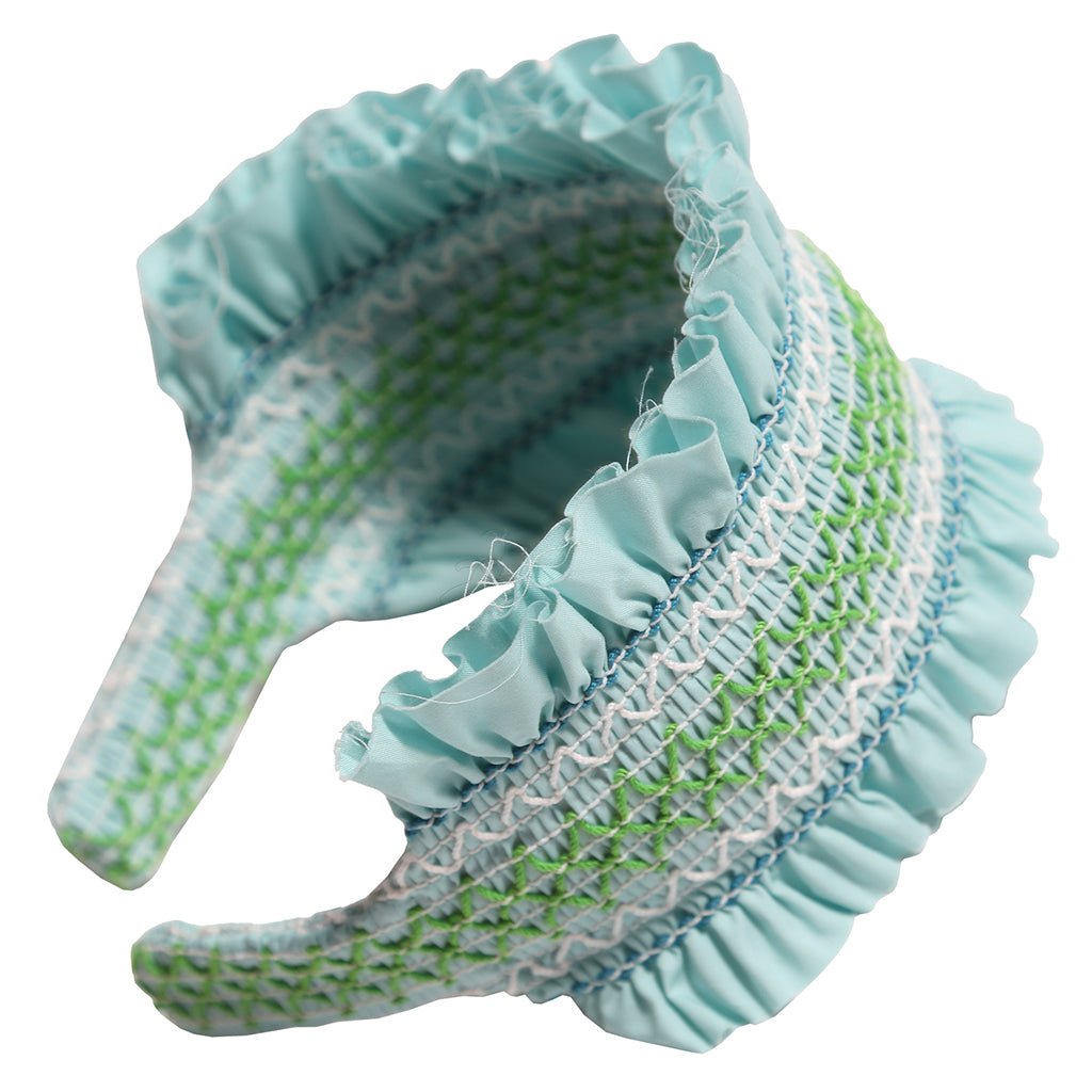 Tia Cibani Kids Child Pia Smocked Hairband Bay Blue