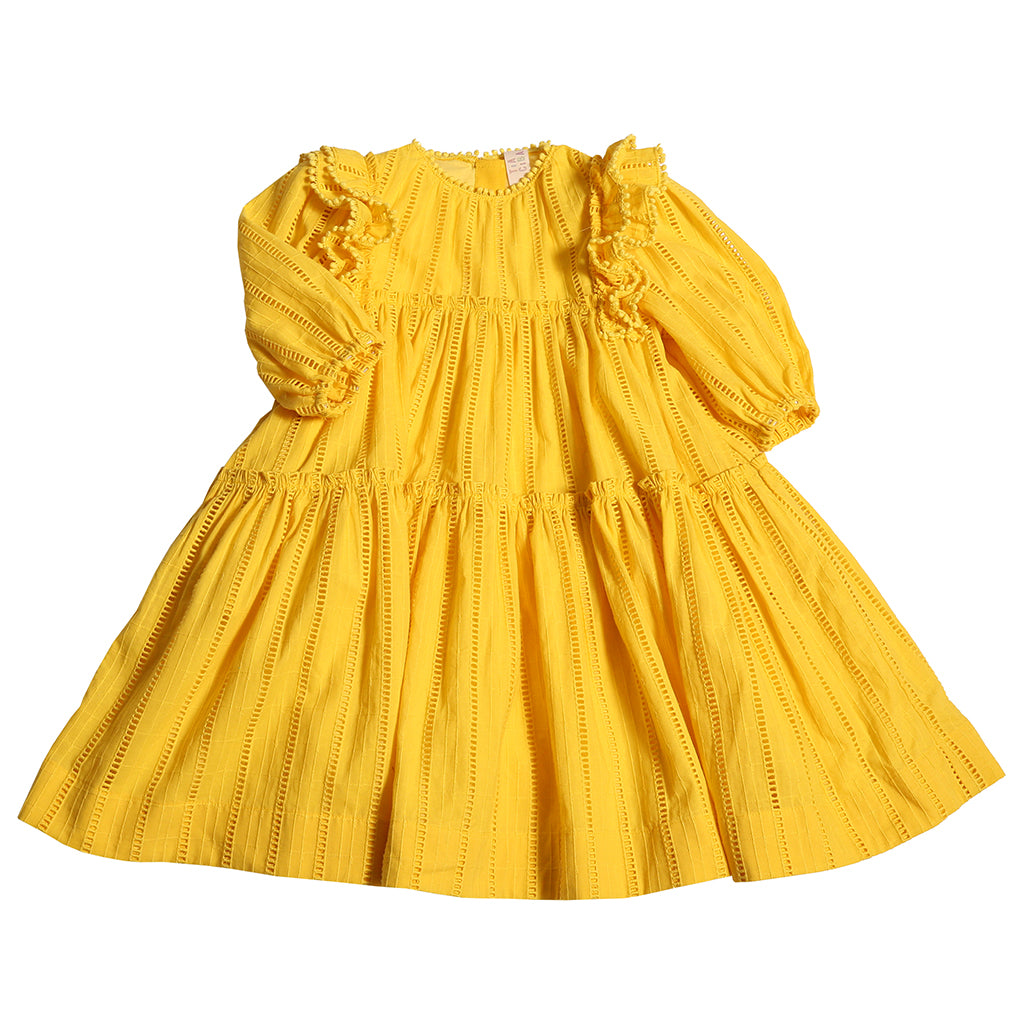 Tia Cibani Kids Child Piper Tiered Dress Submarine Yellow