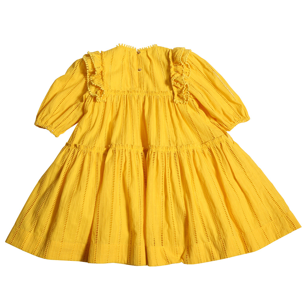 Tia Cibani Kids Child Piper Tiered Dress Submarine Yellow