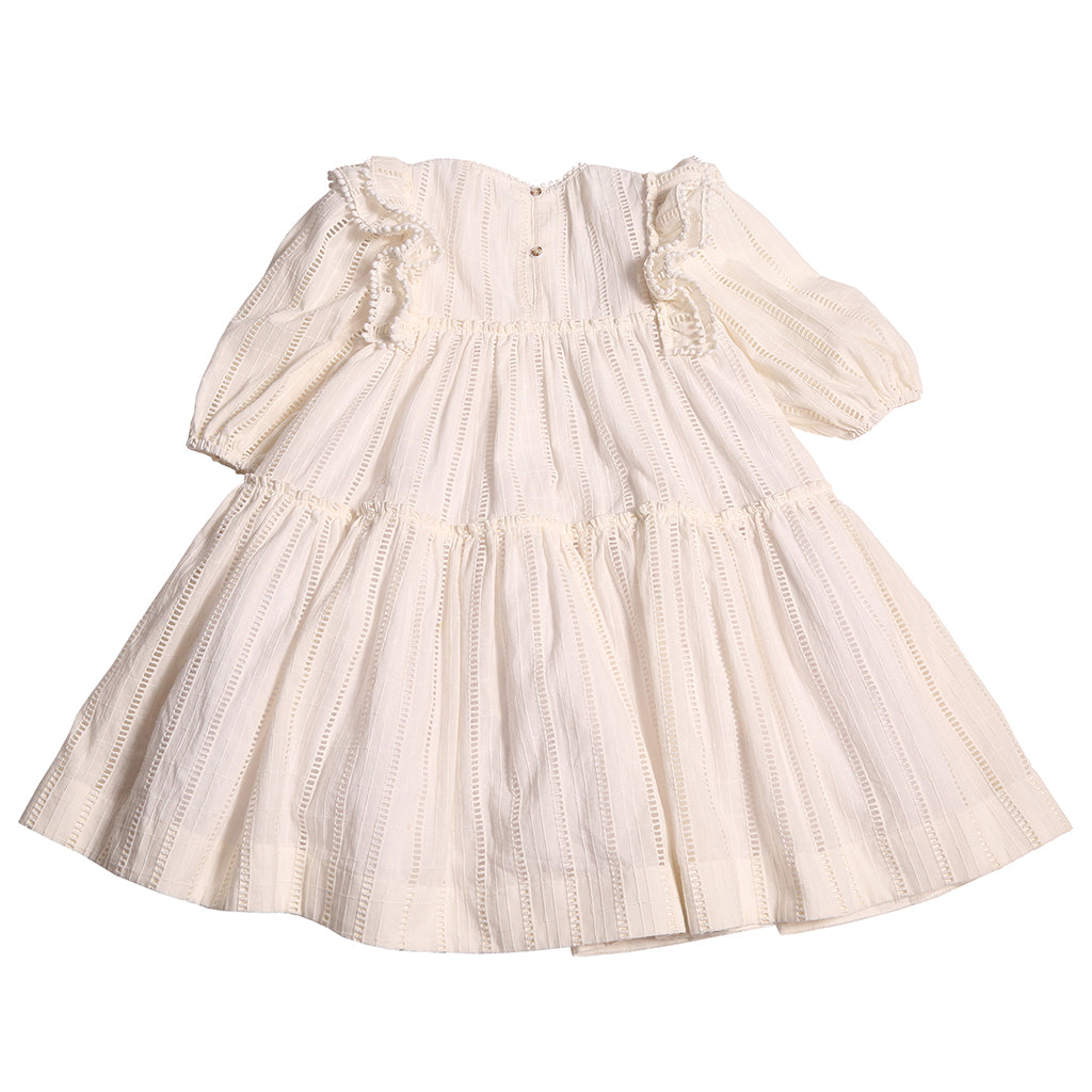 Tia Cibani Kids Child Piper Tiered Dress Sugar White