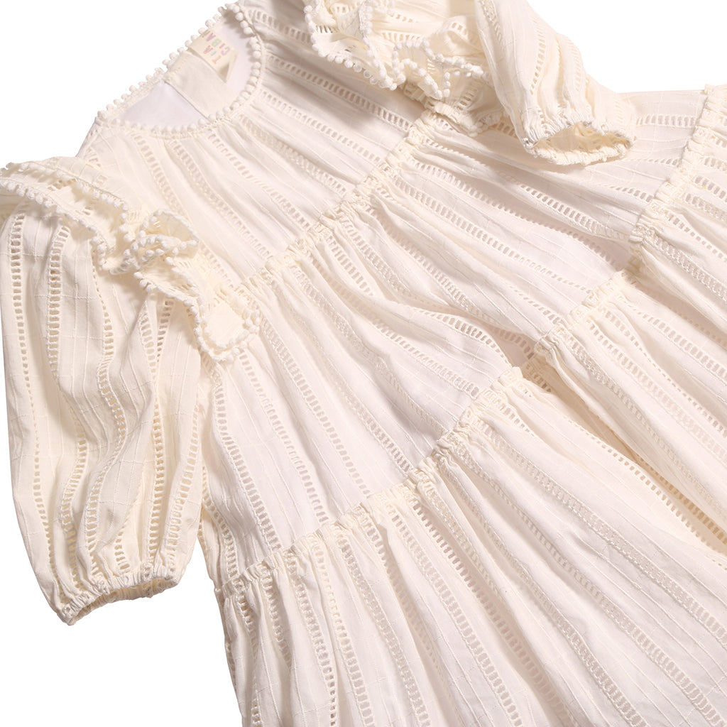 Tia Cibani Kids Child Piper Tiered Dress Sugar White
