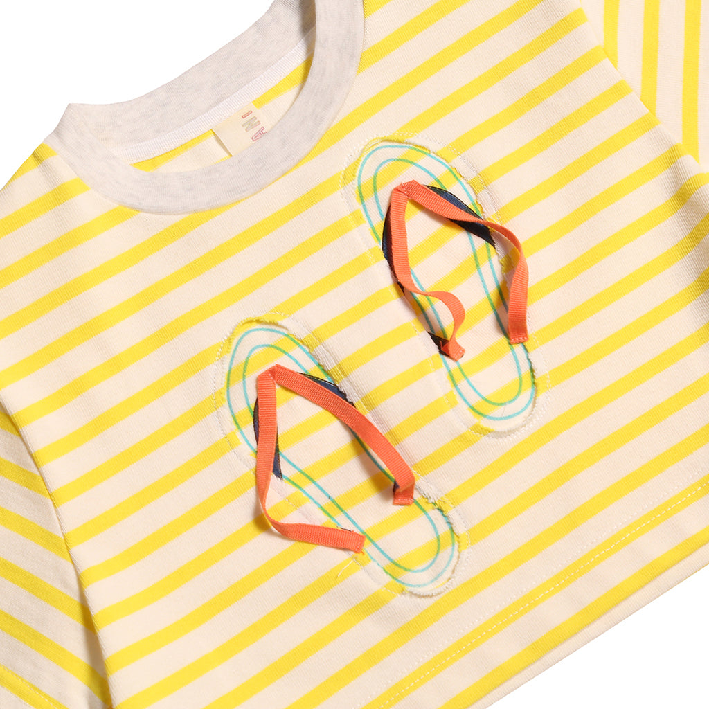Tia Cibani Kids Child Flip Flop Cropped T-shirt Submarine Yellow