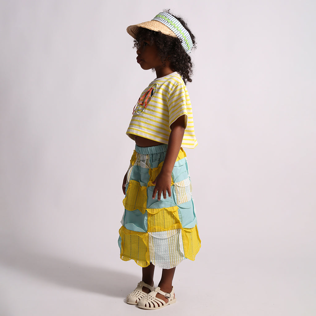 Tia Cibani Kids Child Flip Flop Cropped T-shirt Submarine Yellow