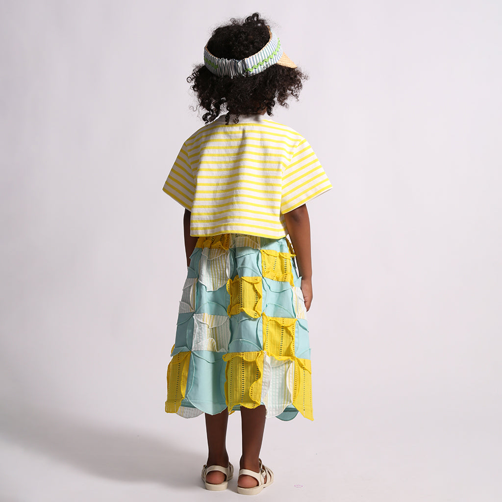 Tia Cibani Kids Child Flip Flop Cropped T-shirt Submarine Yellow