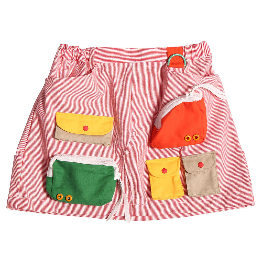 Tia Cibani Kids Child Morgan Patchwork Cargo Skirt SOS Red