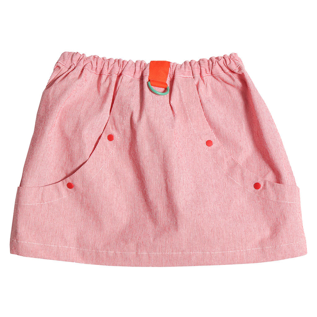 Tia Cibani Kids Child Morgan Patchwork Cargo Skirt SOS Red