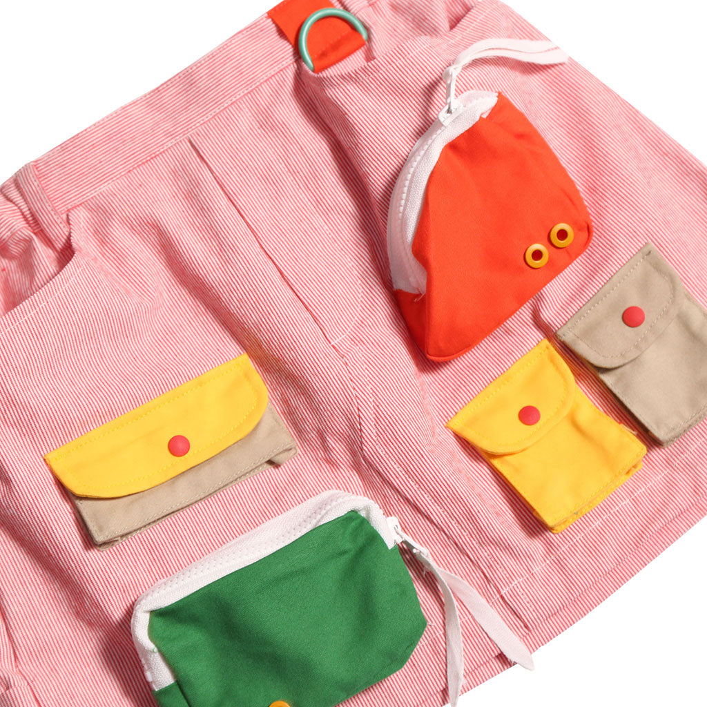 Tia Cibani Kids Child Morgan Patchwork Cargo Skirt SOS Red