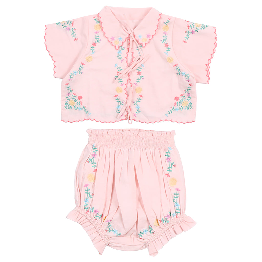 The New Society Baby Orchid Blouse and Bloomer Set Petal Pink