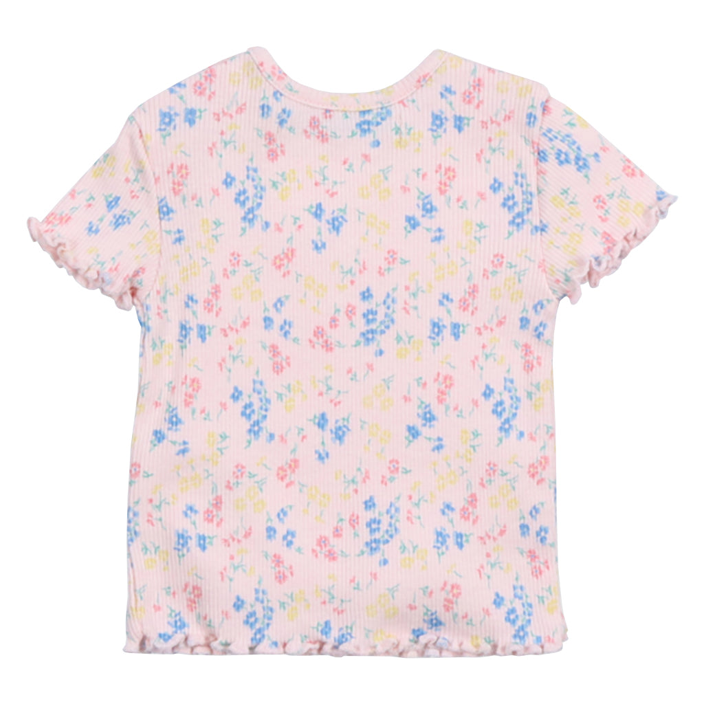 The New Society Baby TNS Rib T-shirt Sabina Pink Floral Print