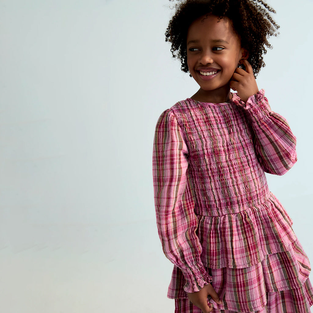 The New Society Child Adriana Dress Dream Lush Pink Checks