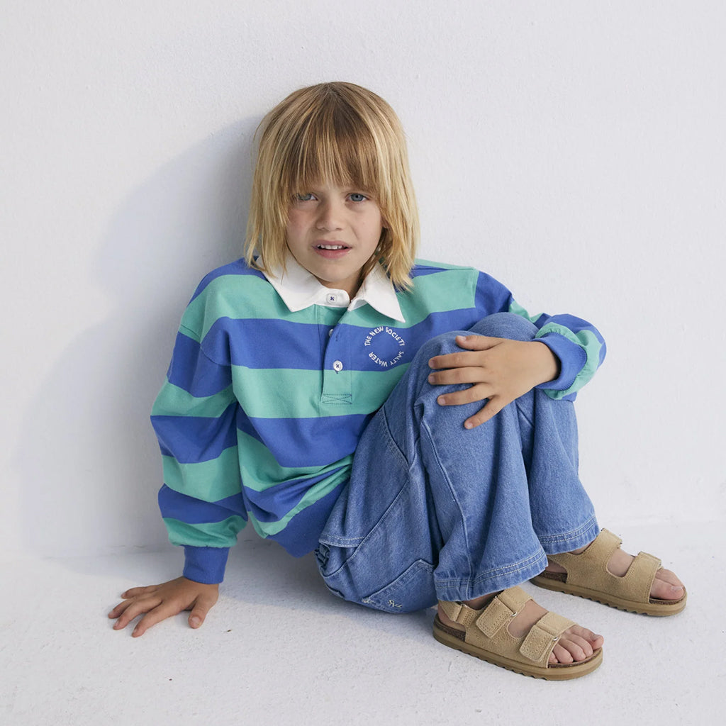 The New Society Child Ares Polo T-shirt Cobalto Blue