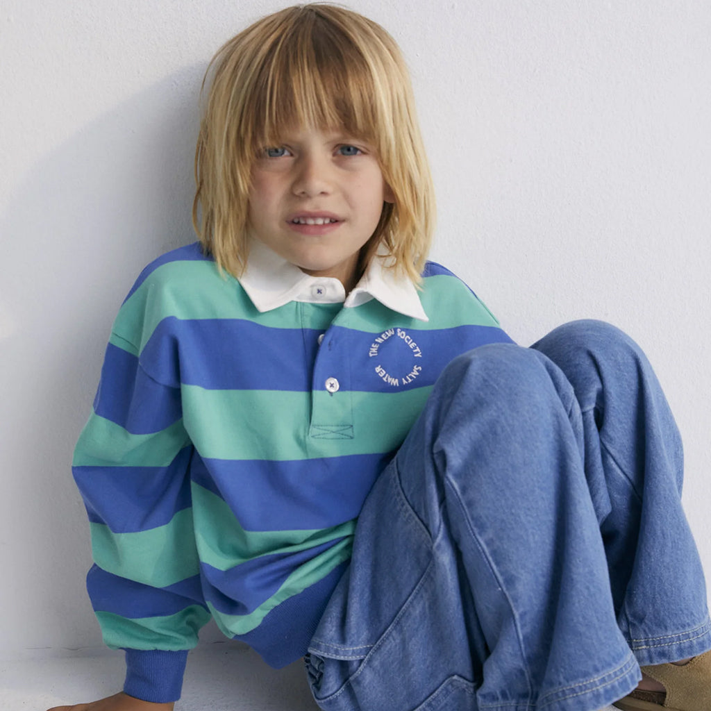 The New Society Child Ares Polo T-shirt Cobalto Blue