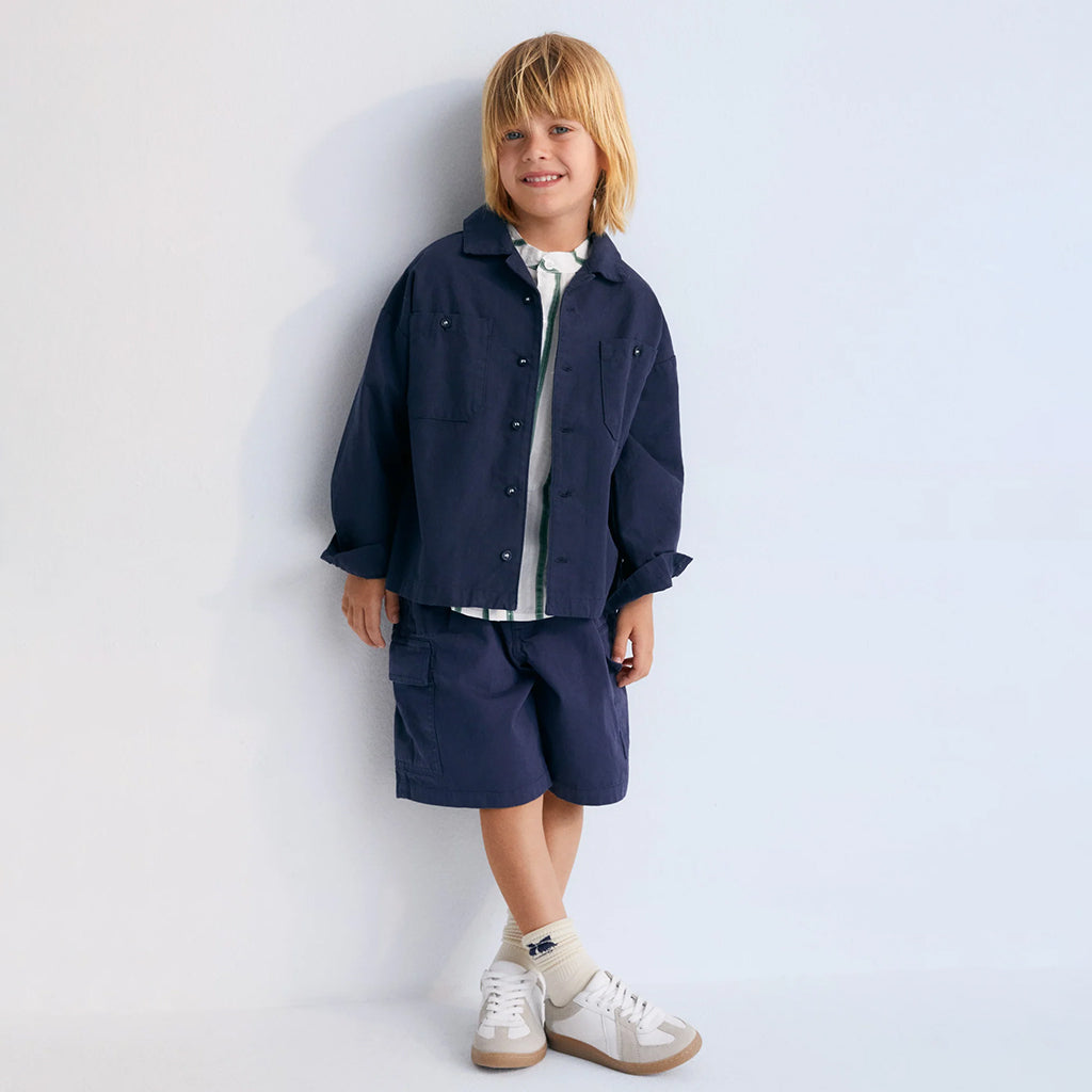 The New Society Child Artemis Bermuda Shorts Navy Blue